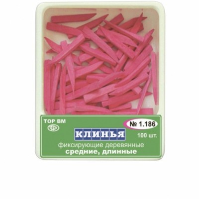 Клинья деревянные розовые средние,длинные(100 шт) 1.186