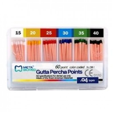 Гуттаперчивые штифты (04 конус) 15-40 (60шт.) Гуттаперчивые штифты (04 конус) 15-40 (60шт.)