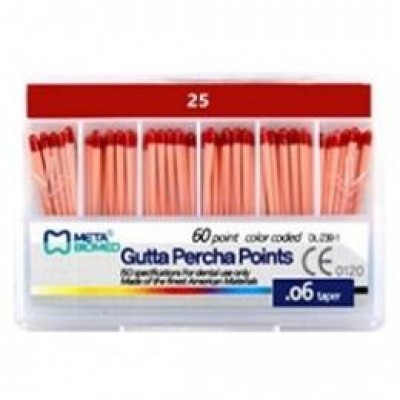 Гуттаперчивые штифты (06 конус) №25 (60шт.) с миллиметровой маркировкой Гуттаперчивые штифты (06 конус) №25 (60шт.) с миллиметровой маркировкой