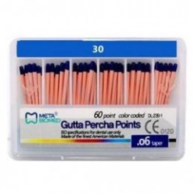 Гуттаперчивые штифты (06 конус) №30 (60шт.) с миллиметровой маркировкой Гуттаперчивые штифты (06 конус) №30 (60шт.) с миллиметровой маркировкой