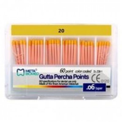Гуттаперчивые штифты (06 конус) №20 (60шт.) с миллиметровой маркировкой Гуттаперчивые штифты (06 конус) №20 (60шт.) с миллиметровой маркировкой