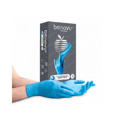 Перчатки нитрил.текстур. голубые на пальцах Перчатки нитрил.текстур. голубые на пальцах